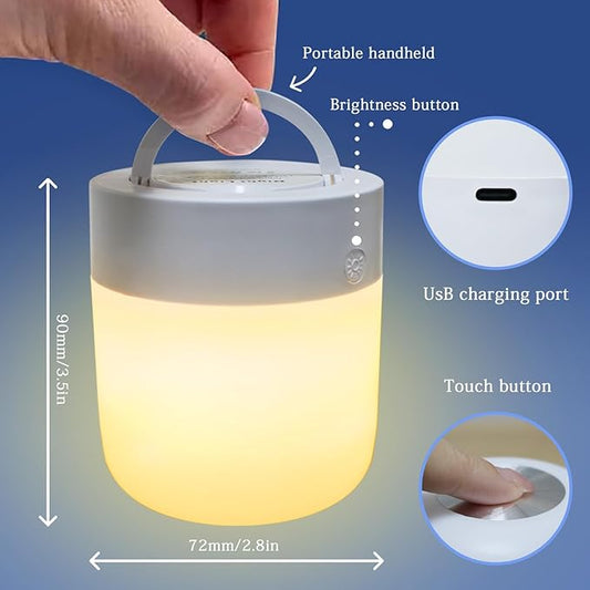 Rechargeable Night Light for Baby Nursery with Touch Control, 13 Colors & 3 Modes, Dimmable Nursery Lamp with Timer, Portable Hanging Bedside Light for Kids Room, Breastfeeding, Camping