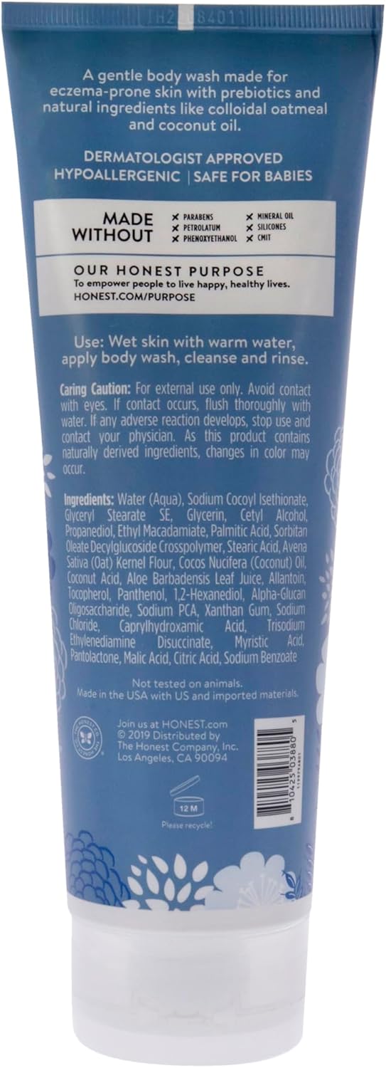 The Honest Company Eczema Soothing Therapy Cream and Skin Protectant, Naturally Derived, Gentle for Baby, Prebiotics Colloidal Oatmeal, 7 oz