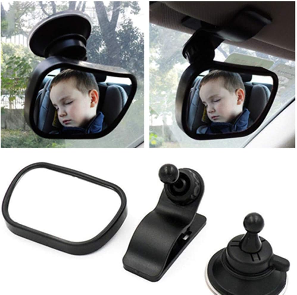Baby Car Mirror, Monitor Infant Child Mirrors for Rear Facing Car Seat with Wide Clear View - Safety Shatterproof Rearview Mirror Adjustable Acrylic 360° for Back Seat(black)