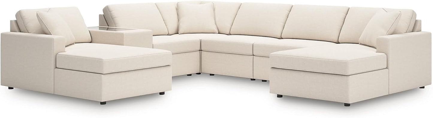 Signature Design by Ashley Modmax Coastal Press-Back Swivel Glider Rocker Recliner with Machine Washable Cover, Hidden Storage Compartments and 2 Bolster Pillows, Beige - Colors A
