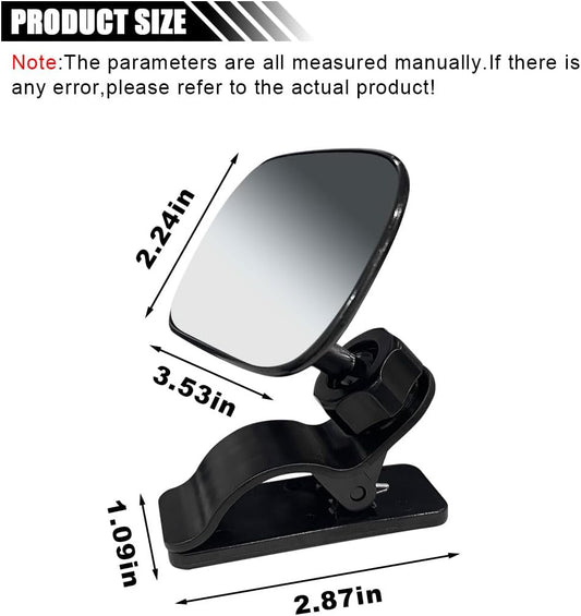 Car Mirror for Baby, Adjustable Back Seat Baby Mirror, Facing Toddler Rearview Mirror, Wide Angle Convex Mirror, Clip-on, for Viewing Rear Passengers