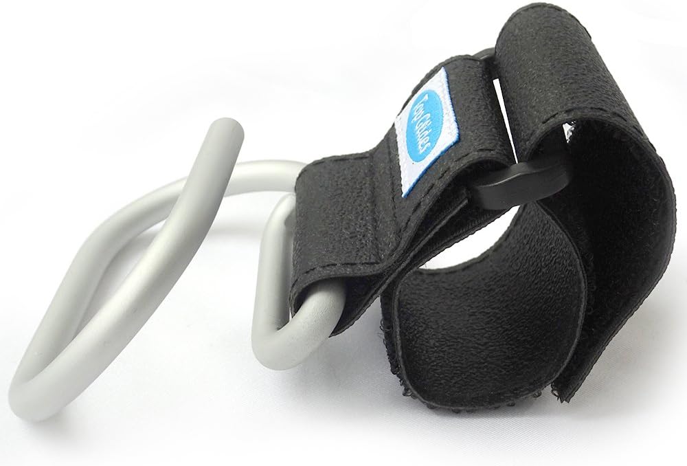 Jumbo Swirly Hook for Strollers/Walkers, Silver/Black (Silver)
