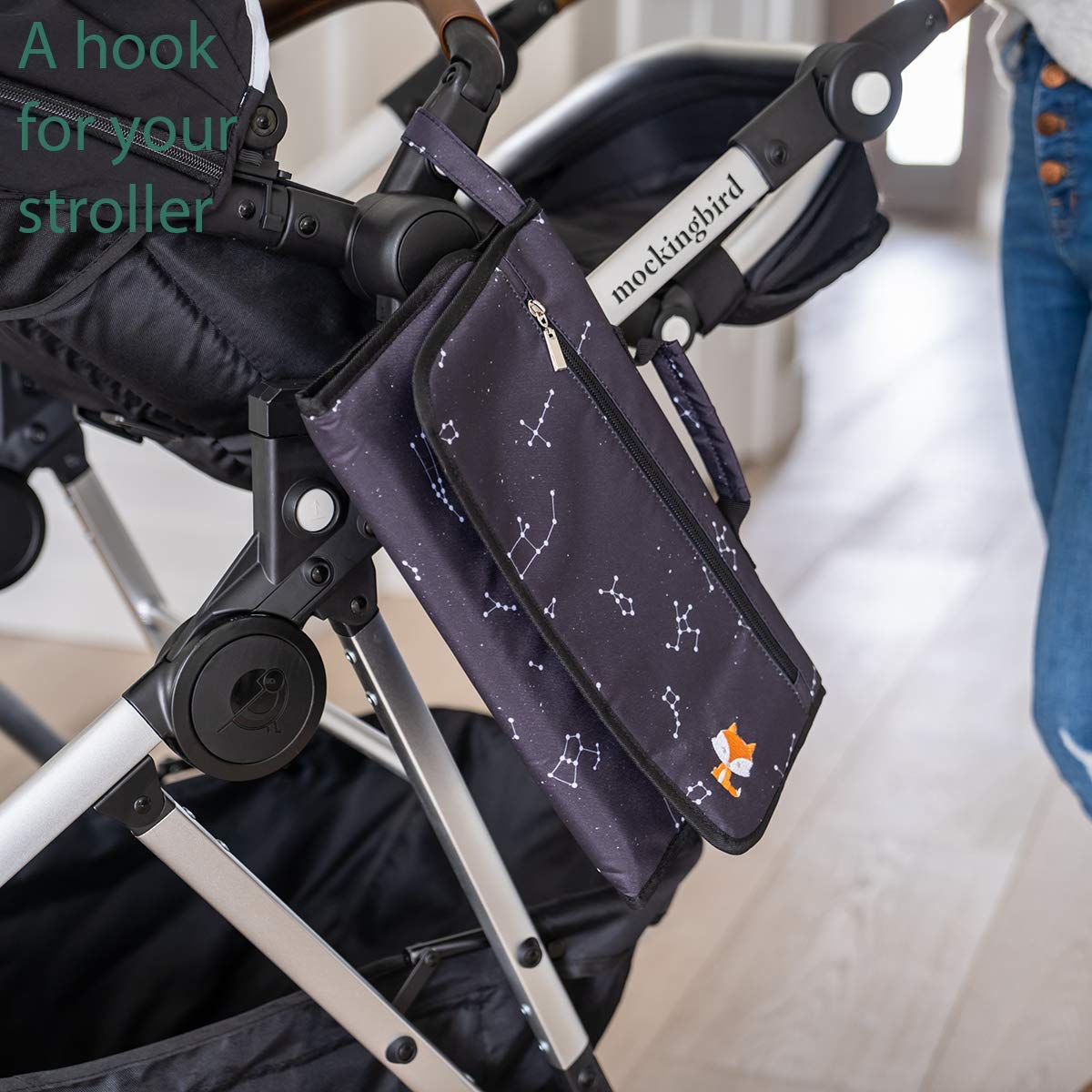 Portable Diaper Changing Pad - One-Hand Design - Grey Arrows