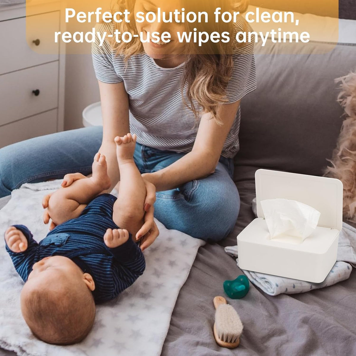 Wipes Dispenser Compatible with Cottonelle Wet Wipes Refill Pack, Refillable Wipes Container, Reusable Wipe Holder with Non-Slip Base, Easy Open Sealed Lid, Keeps Wipes Clean, for Home, Office, Car