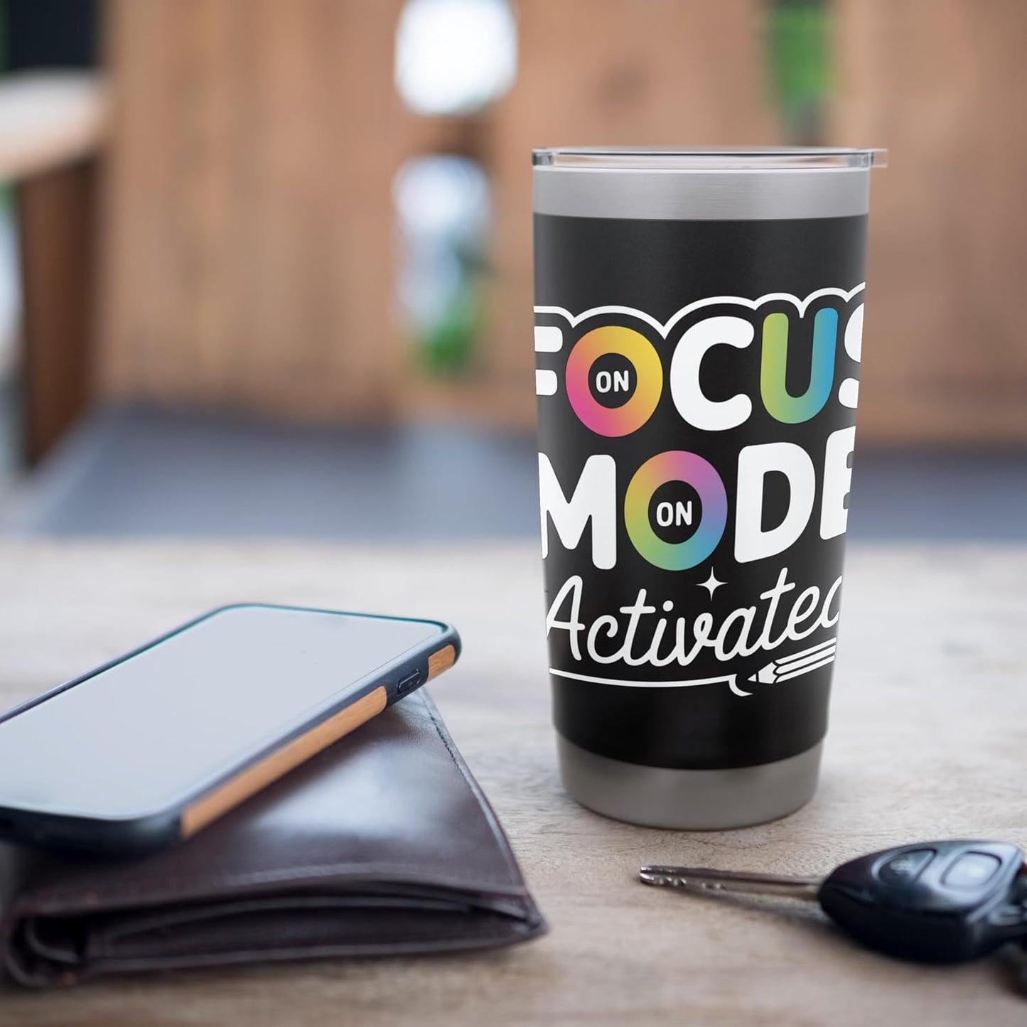 Focus Mode Activated Motivational Art Stainless Steel Insulated Tumbler