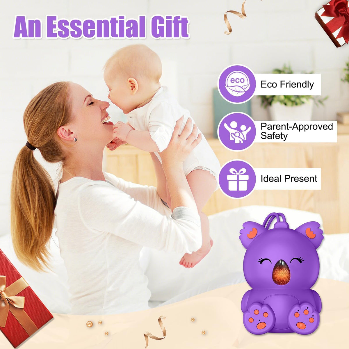 Baby Sleep Sound Machine & Bluetooth Speaker | Portable White Noise Sound Machine with 3 Timers for Nursery, Travel | Non-Looping Soothing Sounds Sleeping Music for Infants, Toddlers & Kids