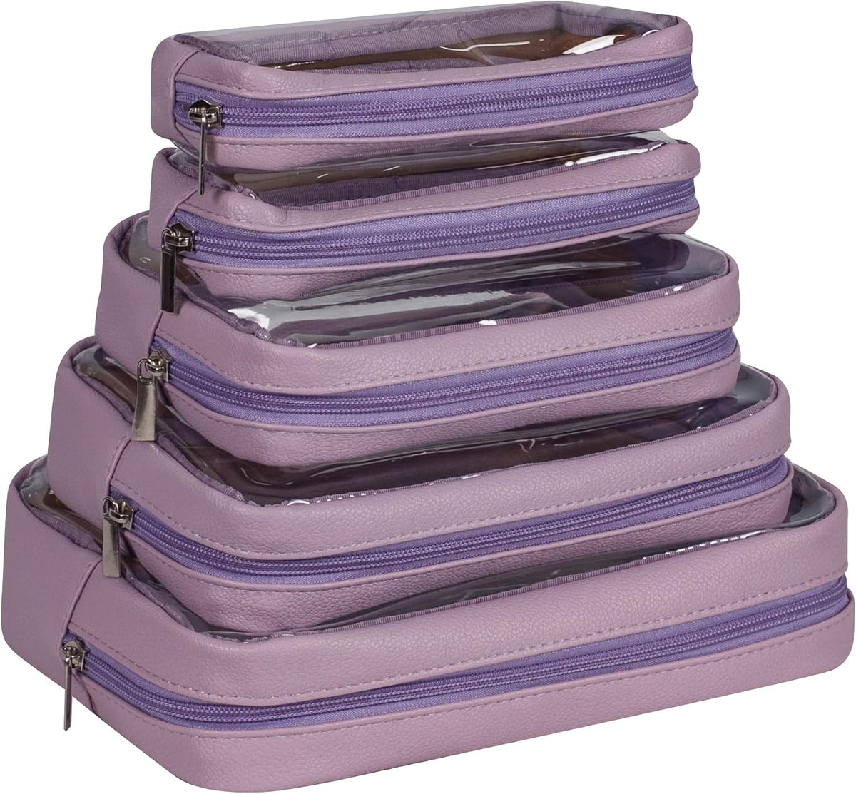 TSA Approved 5-Piece Diaper Bag Organizer Pouch Set Clear Waterproof TPU Kids Toiletry Storage Set Travel Packing Clutch Cube Bags for Baby Nursing(Dinosour)