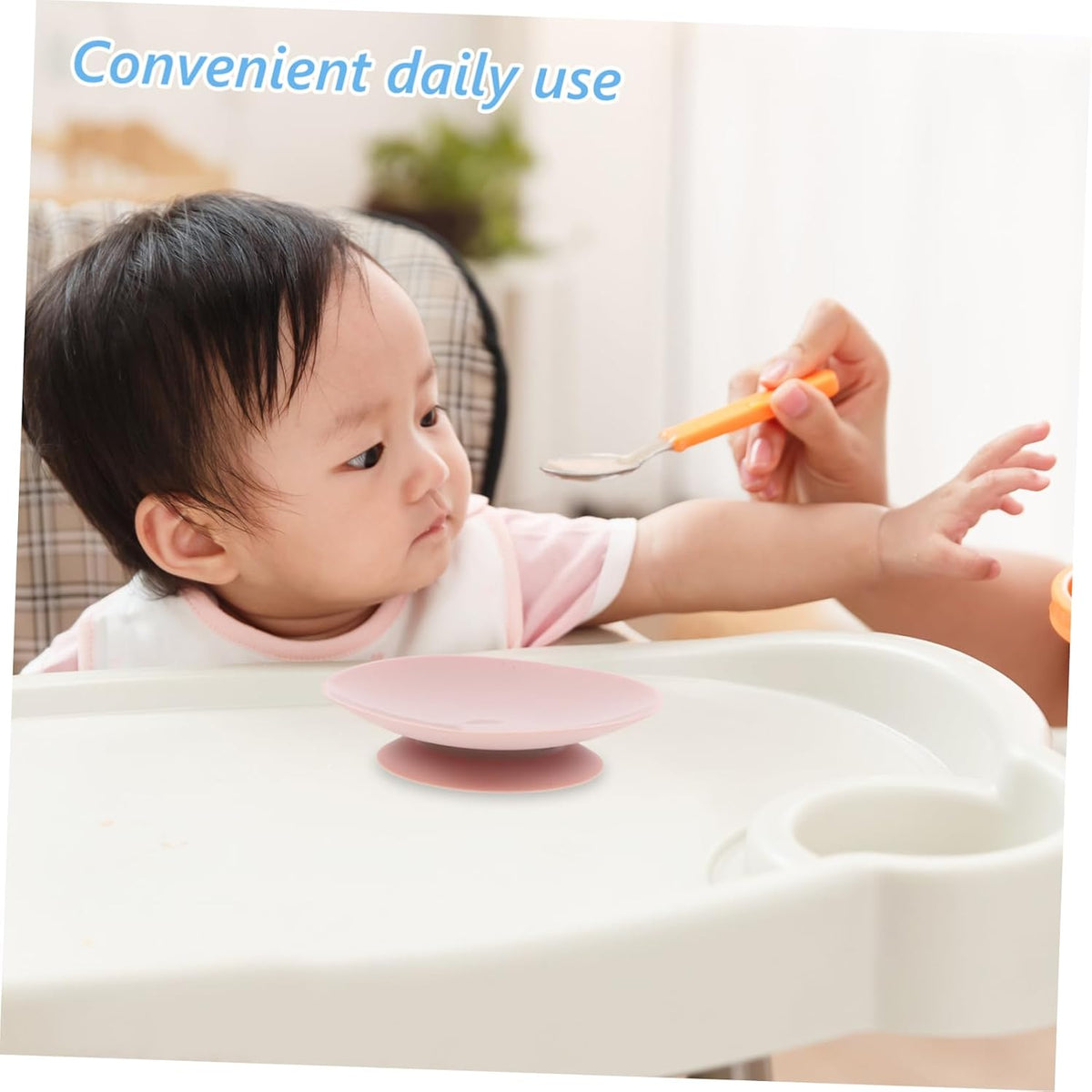 5pcs Silicone Suction Plate Double-Sided Suction Cups for Non-Slip Tableware and Easy to Clean Utensil Rest Pads for Boy Girl and Seniors for Home Dining