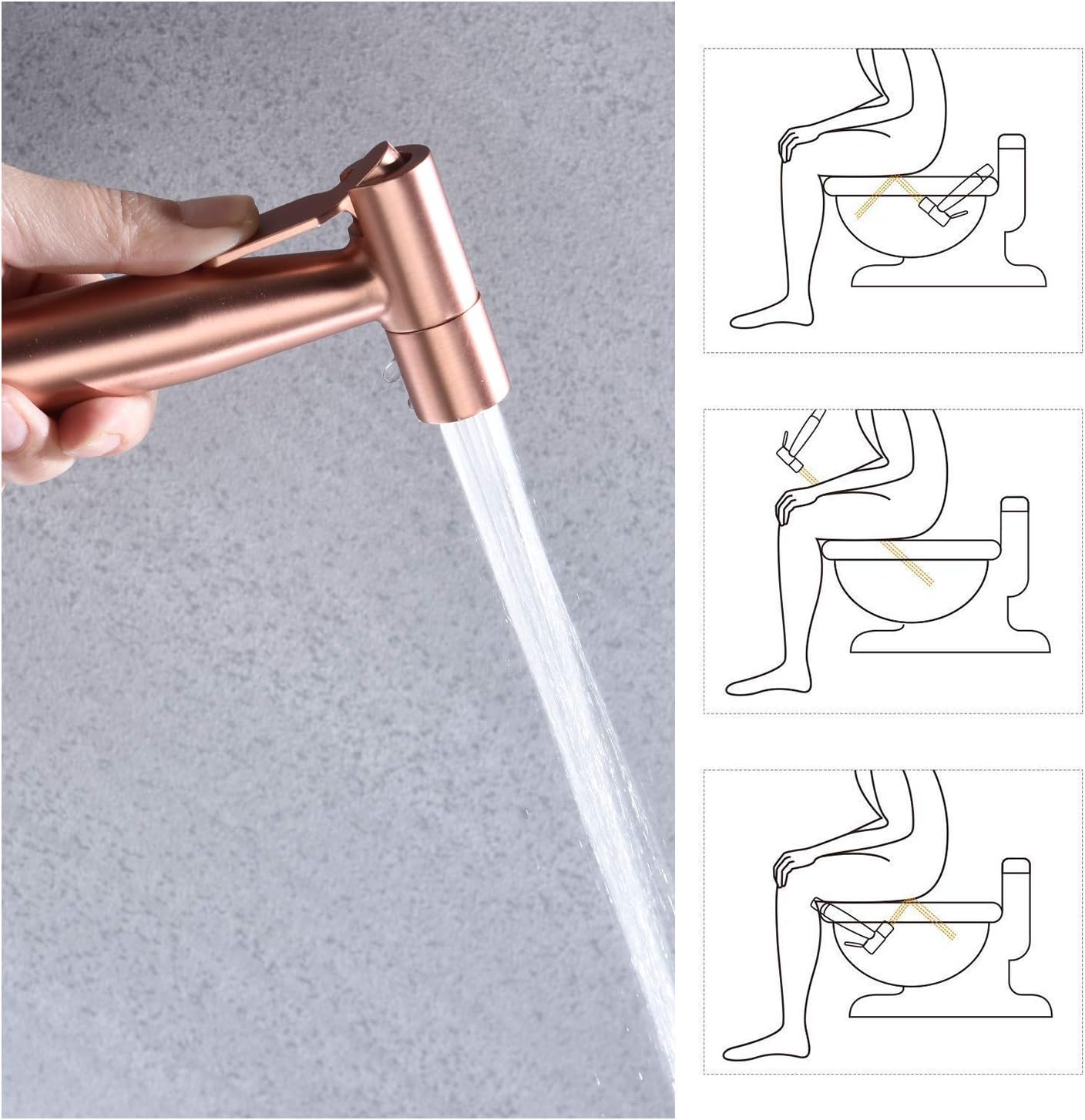 Rose Gold Handheld Bidet Sprayer for Toilet & Cloth Diaper Cleaning