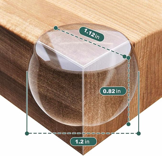 Corner Protector, Baby Proof Furniture Corner Guards, Safety Bumpers & Cushion to Cover Sharp Furniture & Table Edges,Clear and Transparent,Pre-Taped (12 Count Round-Shape(Park of 1))