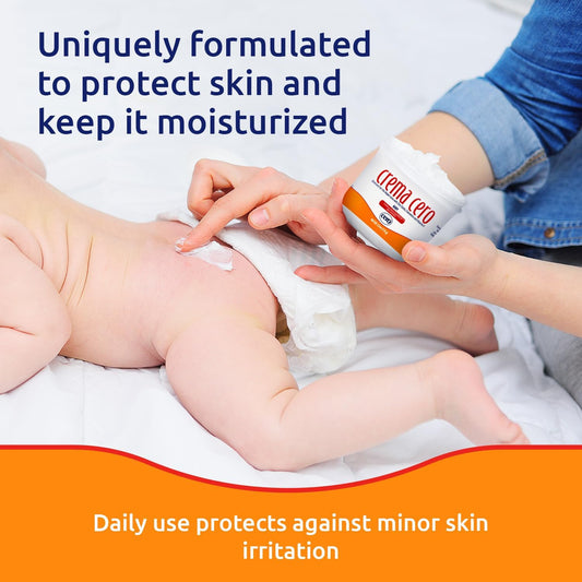 Crema Cero Diaper Rash Cream for Baby with Zinc Oxide and Calendula – High-Strength Diaper Cream for Quick Relief and Protection – Hydrating and Soothing Baby Balm – Calendula 8.5 oz