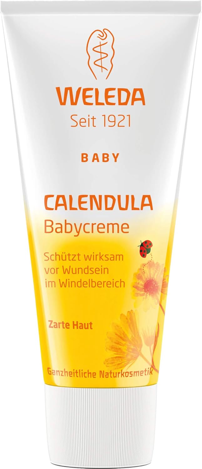 WELEDA Calendula Baby Cream - Protects Sensitive Baby Skin Against Soreness - The Ideal Care for The Diaper Area - Cares Gently & soothes Skin - Promotes Skin Regeneration - 75 ml