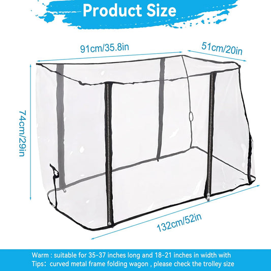 Wagon Cover for Rain, Universal Rain Cover Water Proof Wind Cover Stroller Baby Trend Quad Radio Flyer Wagon Rain Cover Trolley Cart Accessories for Outdoor Garden Camping Picnic