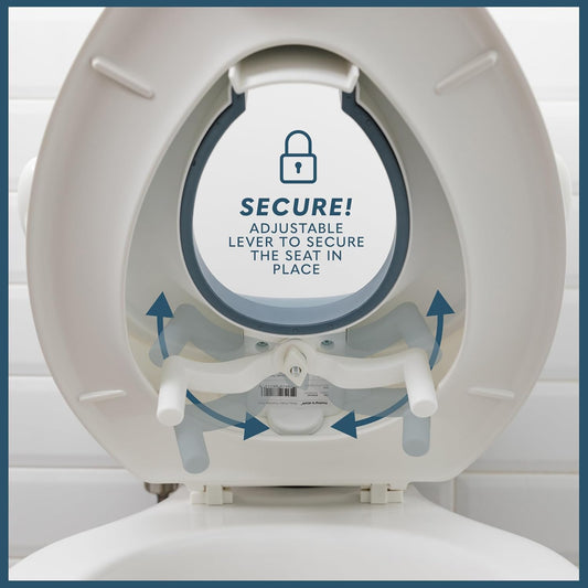 Todays Kids Anti-Slip Baby Training Toilet Seat for Toddlers - Comfortable & Soft Cushion, Secure Grip Handles - Splash Guard Design Potty Toddler Toilet Seat Attachment, Easy Storage Loop - Blue