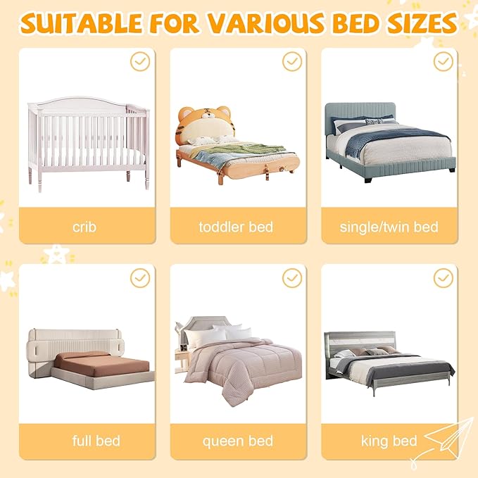 Bed Guard Rail for Toddlers - 60 inches Lift Foldable Toddler Bed Rails for Kids - Safety Baby Bed Rail Guard with Reinforced - Great Fit for Kids Twin Double, Full Size, Queen, King Size Bed
