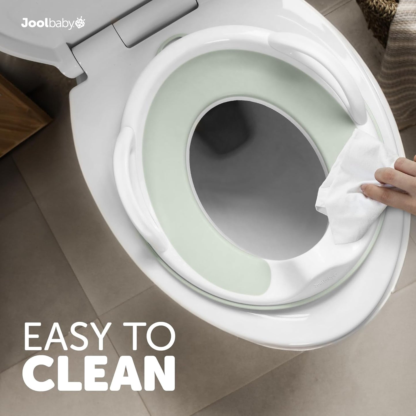 Jool Baby Potty Training Seat for Boys and Girls With Handles, Fits Round & Oval Toilets, Non-Slip with Splash Guard, Includes Free Storage Hook (Aqua)