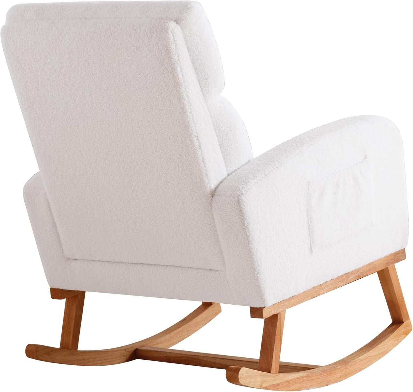HCHAIRH Rocking Chair Nursery, Nursing Rocking Chairs with Foot Rest for Mom Nursery, Glider Rocker Chair with Footrest and High Backrest for Living Room, Bedroom, Beige