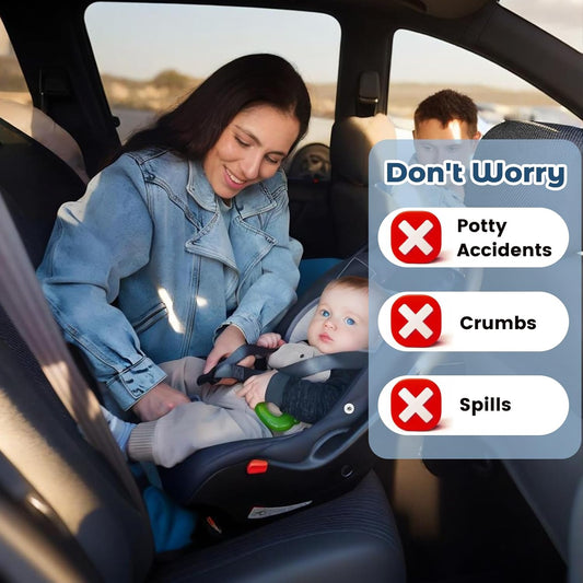 2 Pack Winter Car Seat Protector for Potty Training Piddle Pads Waterproof Carseat Protector for Baby Infant Toddler Machine Washable Liner for Child Safety Car Seat Stroller Dinner Chair (Black)