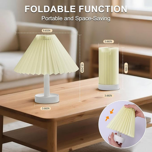 LOVERUIS Night Light Rechargeable Lamps with 3 Dimmable Colors, Cordless Small Bedside Light for Dorm Room Bedroom Decoration, Battery Operated Portable Lights (Green)