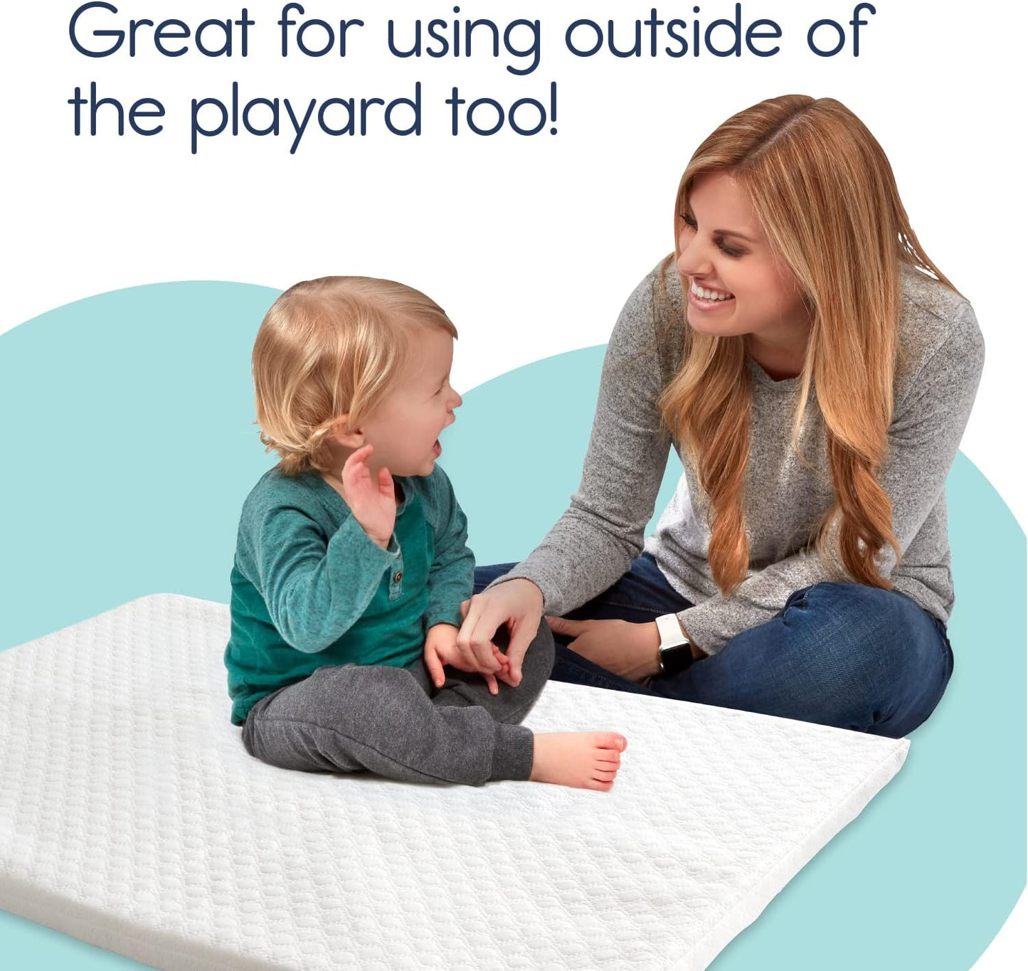 Hiccapop Playard Mattress Pad (38"x26"x1"), Playpen Pad, Portable Crib Mattress with Carry Bag, 1" Thick