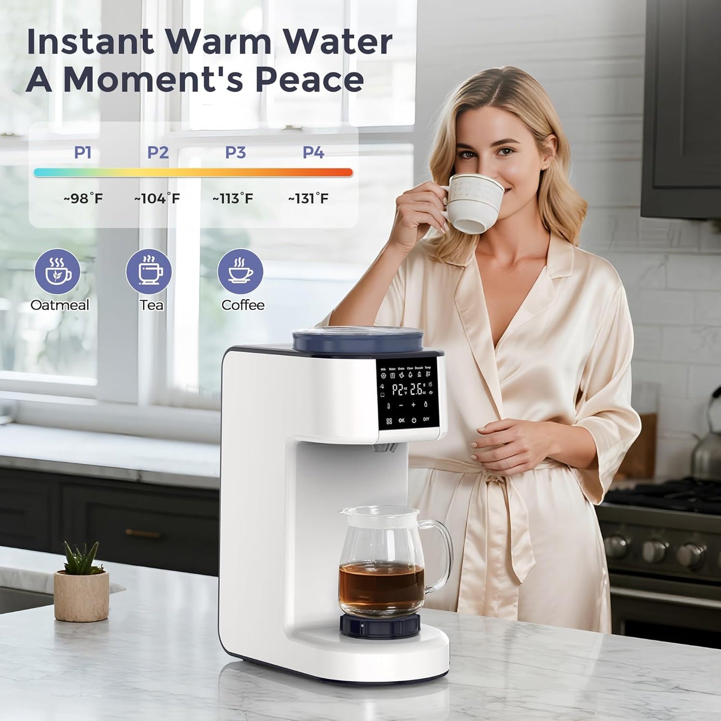 Momfann Formula Maker Pro, 2-Minute Quick Mix Baby Formula Dispenser, One-Touch Automatic Milk Maker, 3 Formula Temps + 4 Hot Water Choice, 2L Tank & Sealed Powder Container for Clump-Free Formula