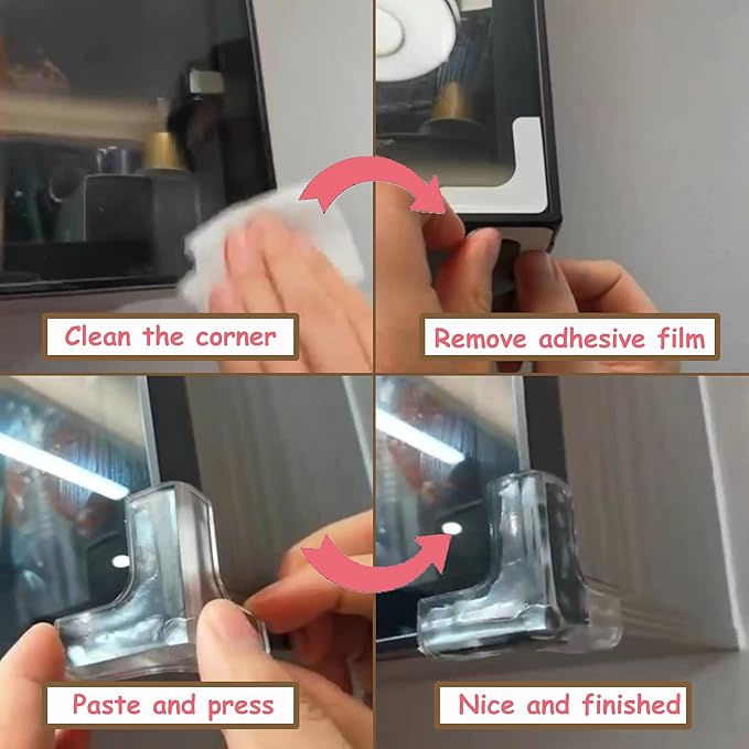 saicheek 4Pcs Large(Length: 1.7inch) Silicone Corner Protector Baby Proofing,Table Corner Protectors for Baby,Strong Adhesive T Shaped Baby Head Protector Table Corner Protectors for Furniture