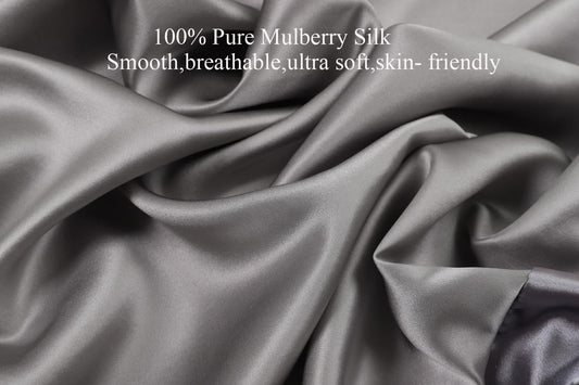 Knlpruhk Silk Bassinet Sheet 100% Pure Mulberry Silk 35"x20" Compatible with Large Bedside Sleeper Bassinet for Baby Hair 19 Momme 6A High Grade Fibers Ultra Soft Smooth Breathable Grey