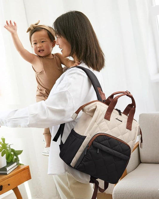 LOVEVOOK Small Diaper Bag Backpack, Mini Baby Bag for Girl Boy with Changing Pad, Diaper Backpack for Mom Dad with Stroller Buckles