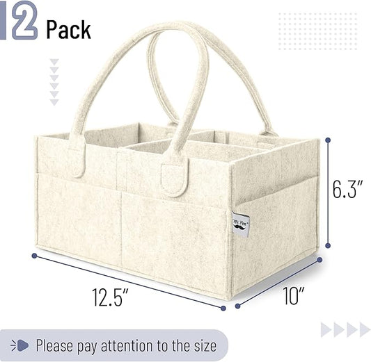Mr. Pen- Baby Diaper Caddy Organizer, 2 Pack, Beige, Baby Caddy Organizer with Handle, Compact Size, Collapsible & Portable
