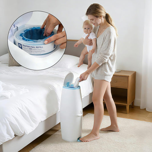 Diaper Pail Refill Bag, Suitable for Genie and Munchkin Diaper Buckets, with Odor Absorption Function, Each Roll Contains 840 Count