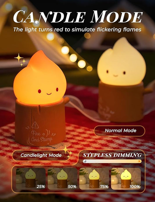 Cute Silicone Candle with White Noise - Flameless LED Candle with Timer, Flickering Candlelight & Night Light, Soothing Sound Machine for Sleep, Relaxation, Bedroom, Gifts