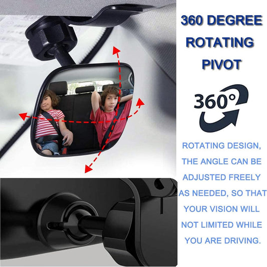 Baby Car Mirror - Adjustable Wide Angle Rearview for Infant Toddler Backseat Safety