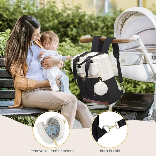 LOVEVOOK Diaper Bag Backpack,Diaper Tote Bag with Insulated Pockets,Baby Bag for Girl Boy with Changing Pad,Large Baby Diaper Bag with Pacifier Case,Anti-Theft Travel Backpack for Women