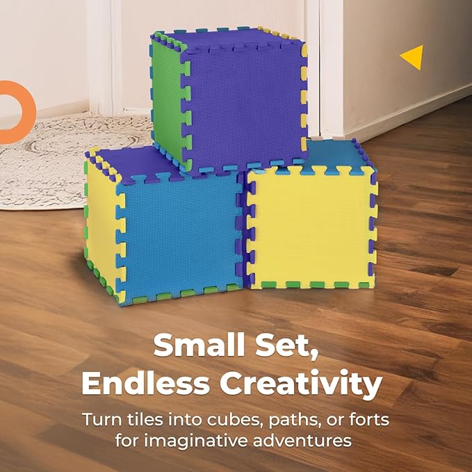 MioTetto Baby Play Mat, Comfortable Playtime Mat β Portable Foam Floor Tiles, Safe Baby mat for Floor for Crawling & Development, Soft Play mat for Babies, Stylish Interlocking Foam Tiles