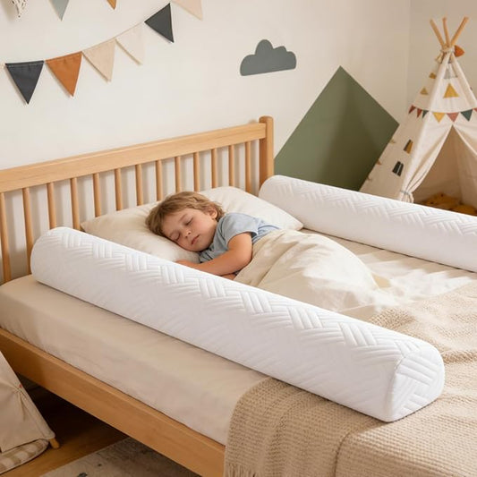 Ceekliybear 2-Pack Premium Foam Bed Bumpers for Toddler, Non-Slip Bed Rails for Toddlers for Twin, Queen, King Beds, Machine Washable Bumpers Cover for Easy Care(Size:52" x 7" x 5")