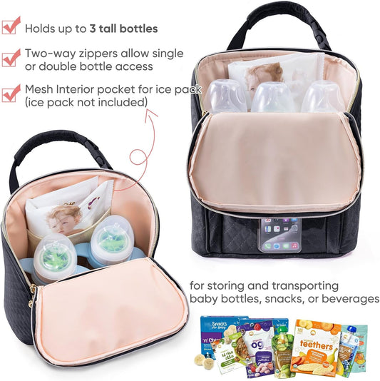 SFYBYHEART Breastmilk Cooler Travel Bag with Ice Pack for 6 Baby Bottles Up to 9 Ounce - Insulated Bottle bag for Daycare - Breastmilk Storage Bag - Baby Bottle Cooler Bag - Bottle Holder