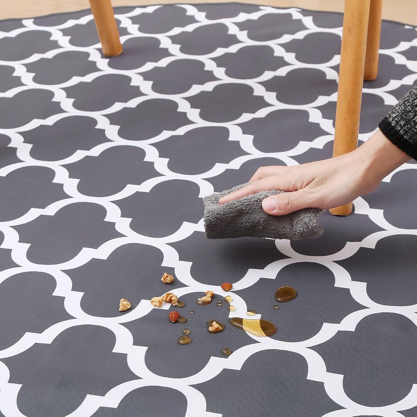 Splat Mat for Under High Chair/Arts/Crafts by CLCROBD, 51" Baby Anti-Slip Food Splash and Spill Mat for Eating Mess, Waterproof Floor Protector and Table Cloth