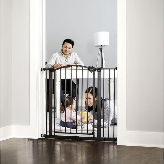 Regalo Safety 30-35” Extra Wide Baby Gate for Doorways & Bottom of Stairs, Pressure Mounted Walk-Through Gate for Babies, Toddlers & Pets, Bronze
