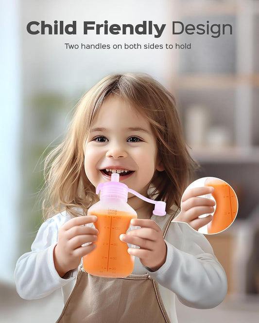 Silicone Reusable Baby Food Pouches with Straws, 4 Pack Leakproof Refillable Squeeze Pouches, Dishwasher, Freezer, Microwave Safe, 5OZ Baby Food Storage for Homemade Puree, Yogurt