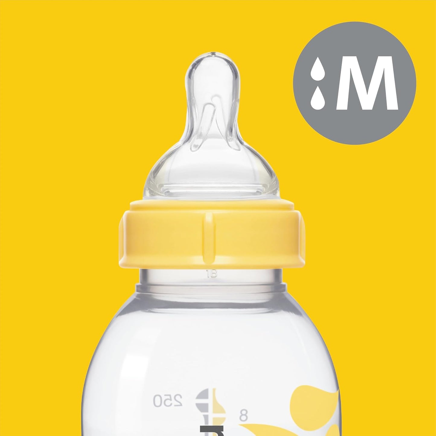 Medela Slow Flow Feeding & Storage Bottles, 3 Pack of 5 Ounce Bottle with Nipple, Lids, Wide Base Collars, and Travel Caps, Made Without BPA