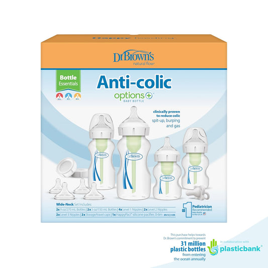 Dr. Brown's Breastfeeding Baby Bottles, Options+ Wide-Neck Breast to Bottle Feeding Set