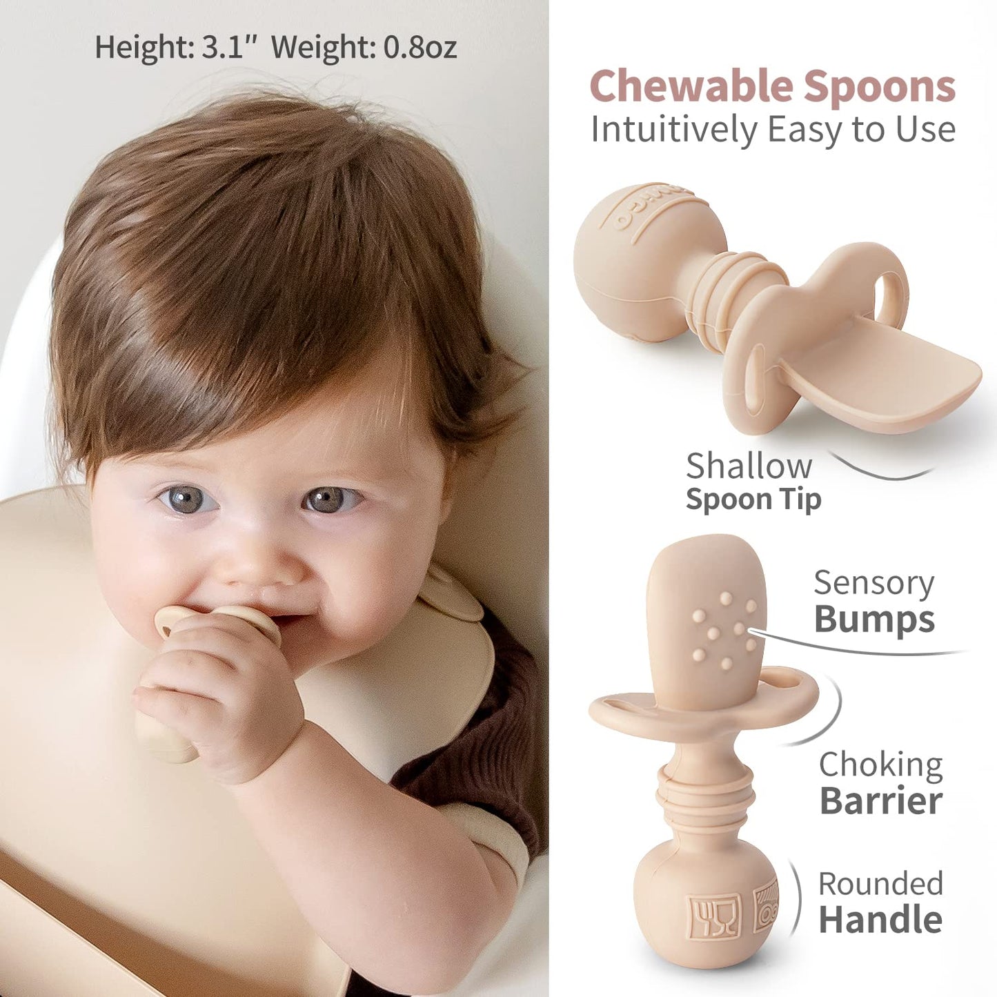 SAMiGO Silicone Baby Feeding Set, Baby Led Weaning Supplies, Suction Bowl Plate Bib Cup Self Feeding Spoons, Solid Food Eating Essentials, First Stage Utensils, 6+ Months