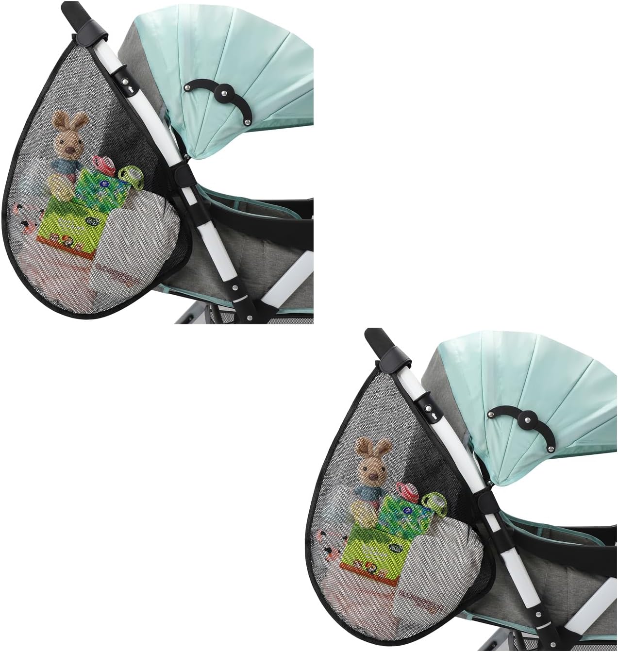 Accmor Universal Stroller Organizer, Side Sling Stroller Organizer, Mesh Cargo Net Stroller Storage Caddy, Stroller Bag Accessories Fits for Uppababy, Nuna, Baby Jogger, Britax, Doona Strollers