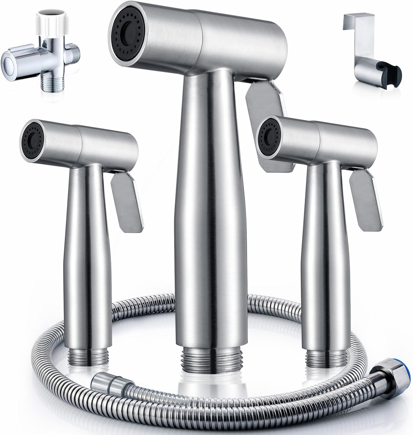 Handheld Bidet Sprayer for Toilet, Muslim Shower Water Jet Spray for Toilet, Bidet Faucet Cloth Diaper Sprayer for Baby Wash, Adjustable Water Pressure with Bidet Hose for Feminine Wash