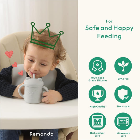 Remonda 23-Piece BPA-Free Silicone Baby Feeding Set | Extra Large Suction Plates, Toddler Bowls, Self Feeding Spoons, and More | Dishwasher Safe| Baby Led Weaning Supplies (Green)01