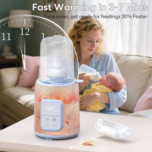 Bottle Warmer, 8-in-1 Fast Baby Bottle Warmer for Breastmilk and Formula,Milk Warmer with Accurate Temperature Control and Automatic Shut-Off,Multifunctional Bottle Warmers for All Bottles (Purple)