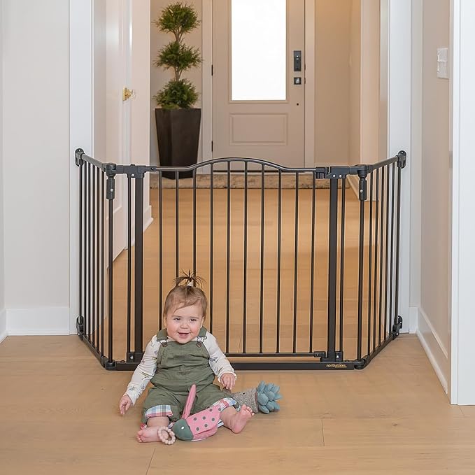 Toddleroo by North States - Deluxe Décor Safety Gate: Hardware Mounted Extra Wide Metal Baby Gate - Adjustable Child Gate - 38.3 to 72 Inches Wide - 30 Inches Tall - Matte Bronze