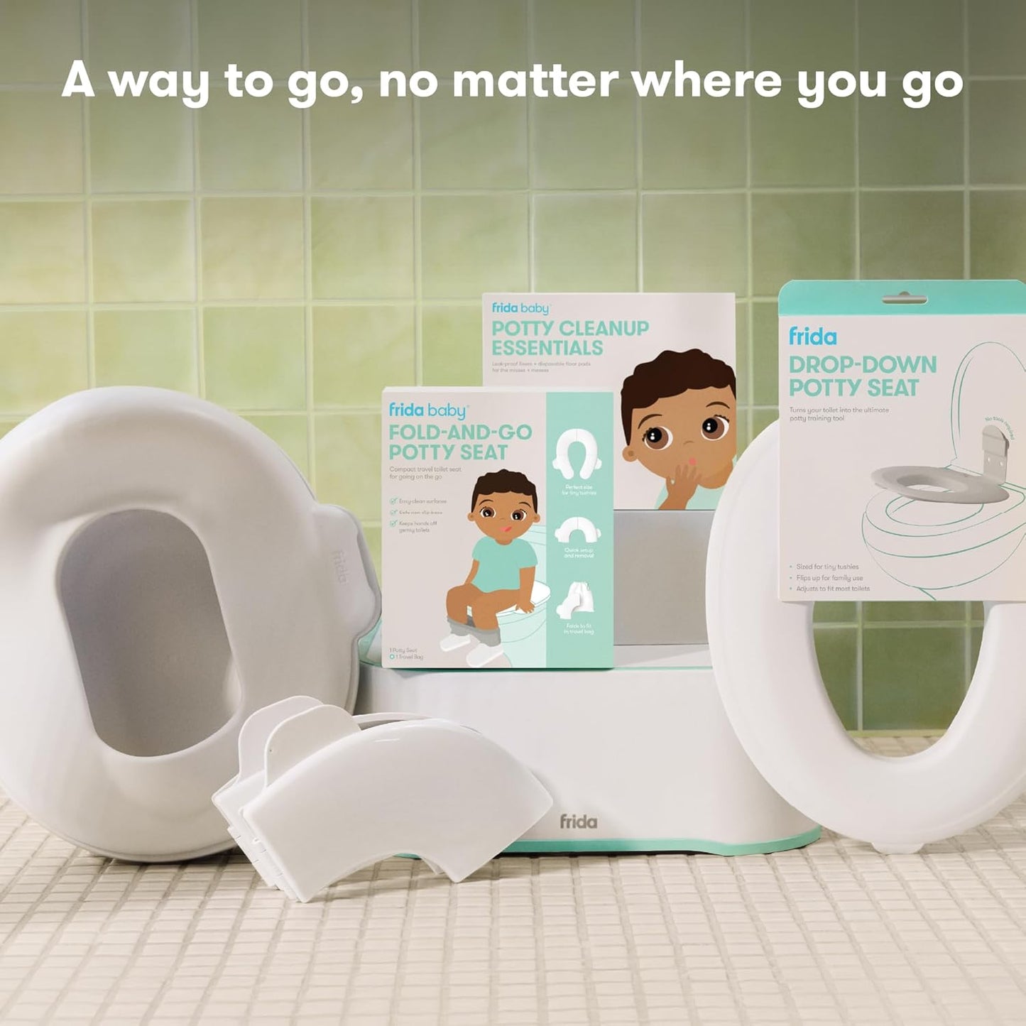 Frida Baby Drop Down Potty Seat, Potty Training Seat for Toddlers, Attaches Securely to Adult Toilet, Flips Up or Stays Down for Kid Ready Access, Easy to Clean, Secure, Stable & Easy to Install