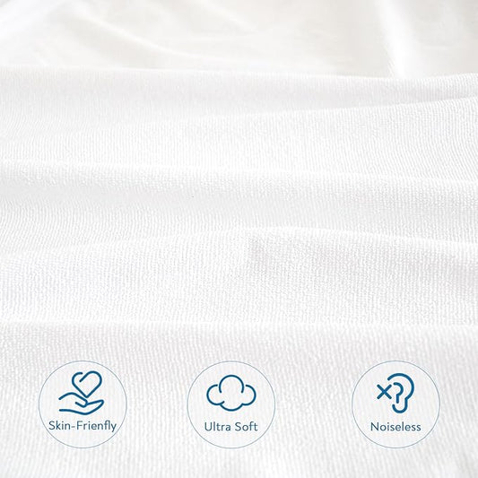 Queen Mattress Protector Waterproof Cover Absorbent Fitted Sheet up - 18'' Deep Pocket Mattress Cover Queen Size Bed Sheets, Terry Machine Wash Protection Mattress Protector
