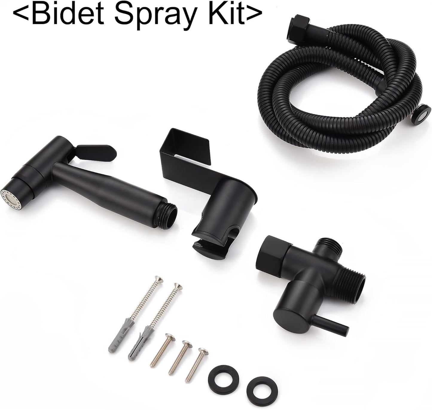 Matte Black Senhozi Toilet Bidet Sprayer, Sprayer Attachment with Stainless Steel Hose for Personal Hygiene, Handheld Toilet Sprayer for Baby Cloth Diaper and Bathroom Spray for Pet Shower Baby Shower